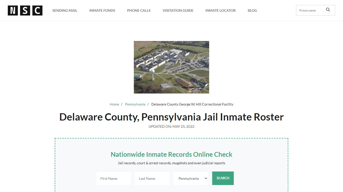 Delaware County, Pennsylvania Jail Inmate List